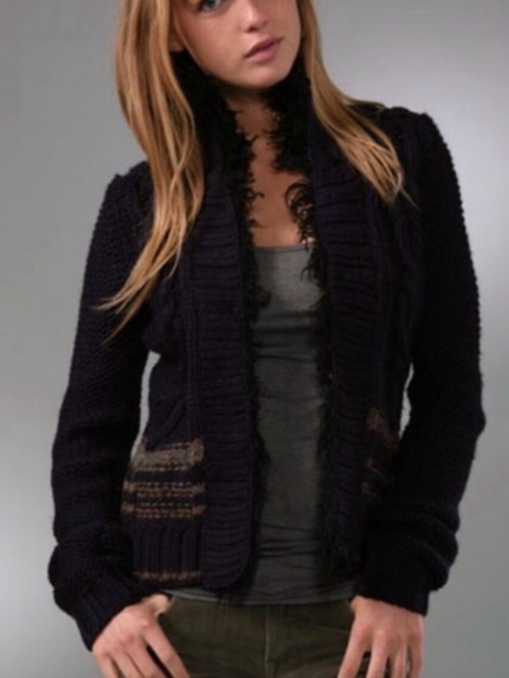 Free People North Star Cardigan Chunky Sweater Size S